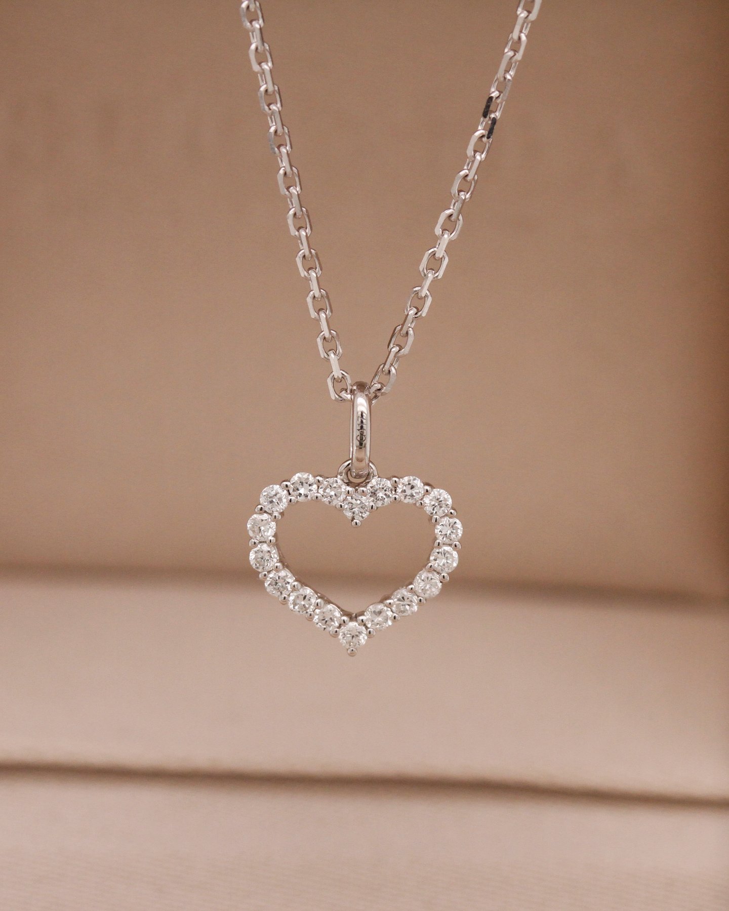White Gold 10K Mini Heart Diamond Necklace