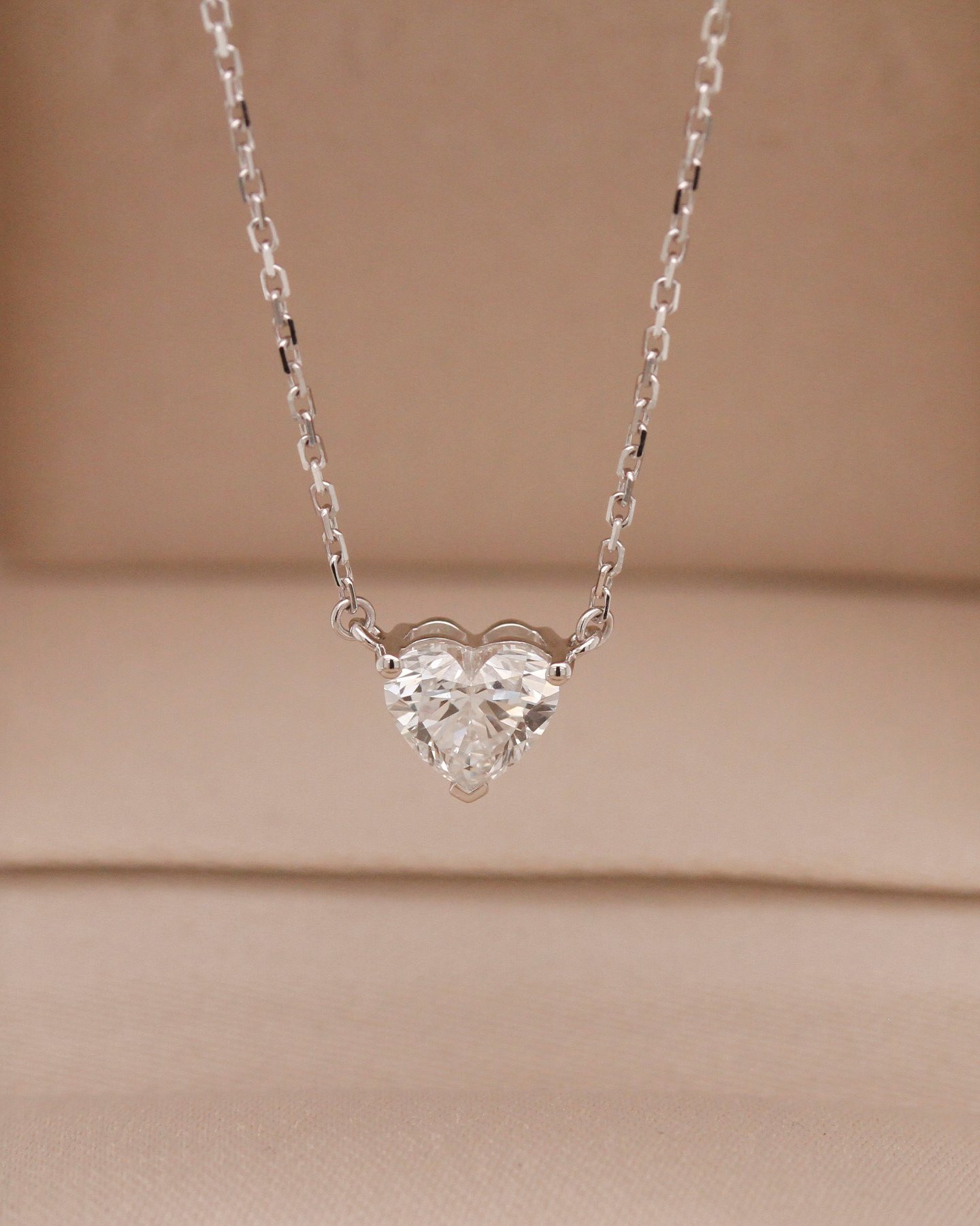 White Gold 10k Heart Diamond Necklace