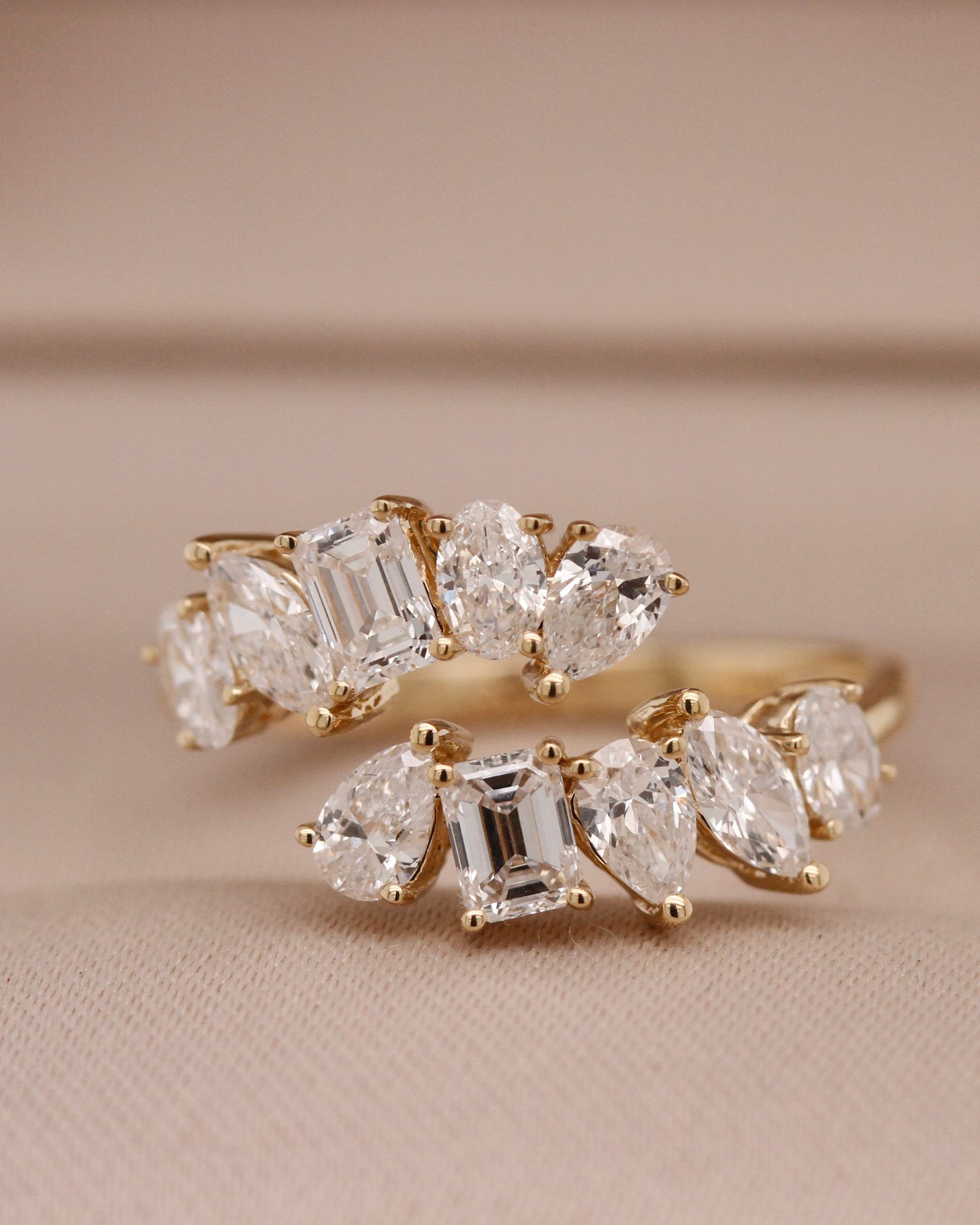 Vanilla gold 10k Mix Shape wrap ring