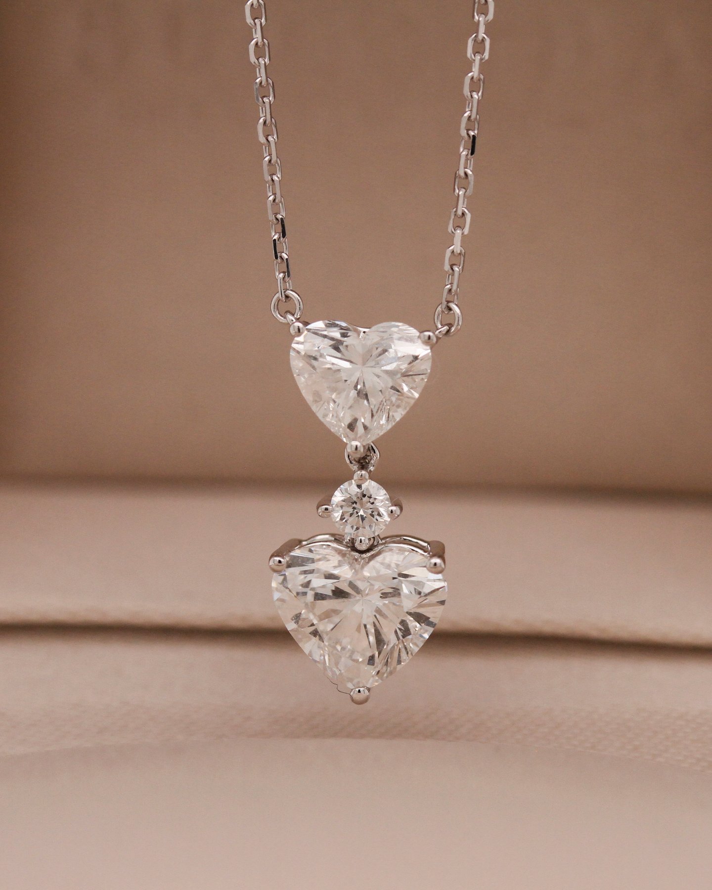 White gold 10k Heart Necklace