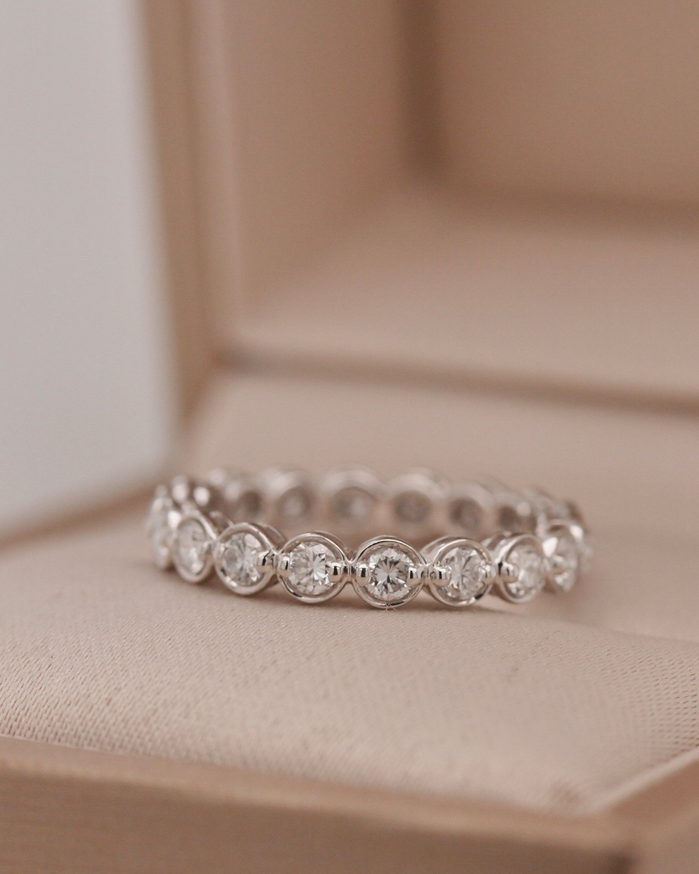 White gold 10k Bezel Eternity (0.07 ct each)
