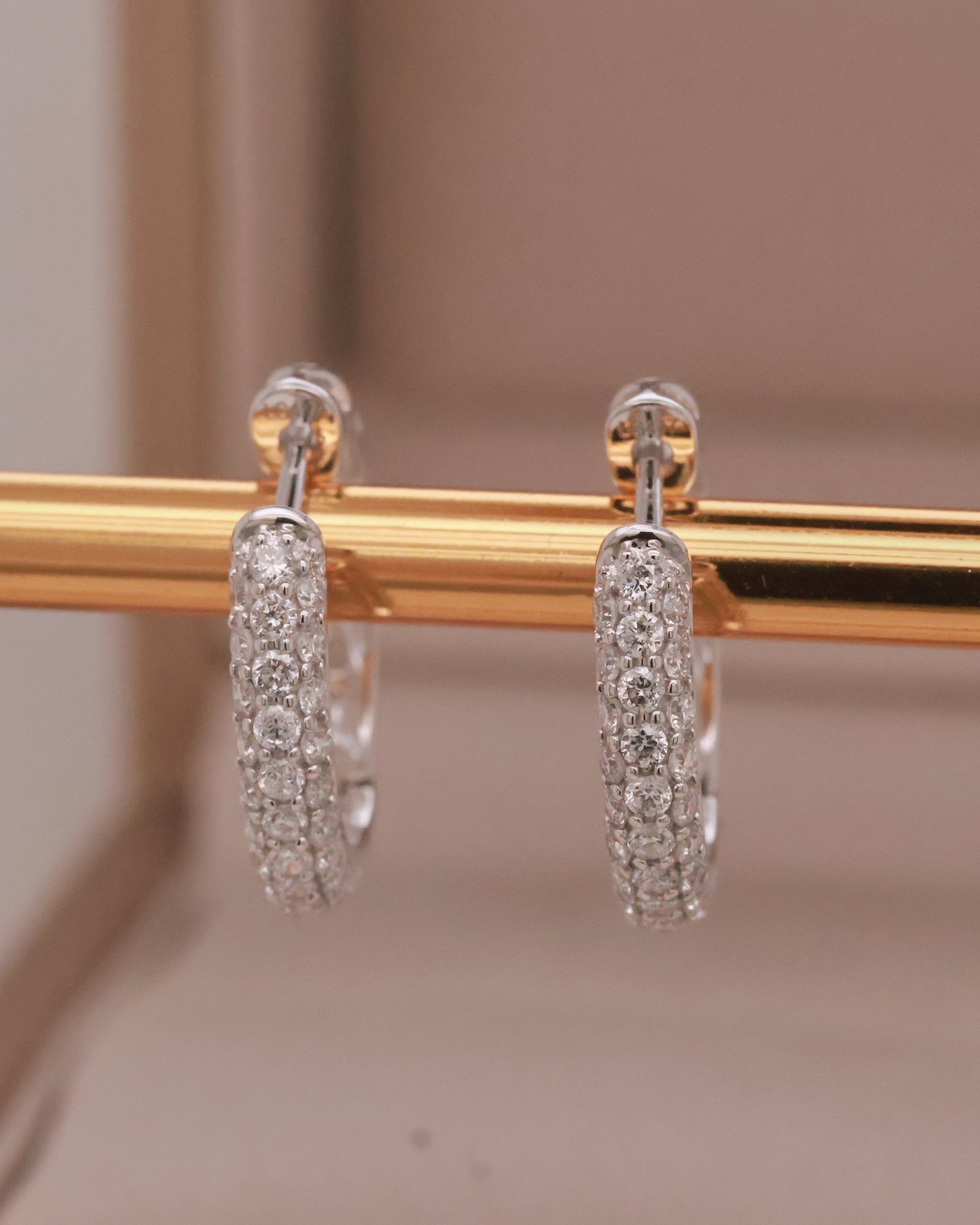 White gold 10k Hoop Earrings