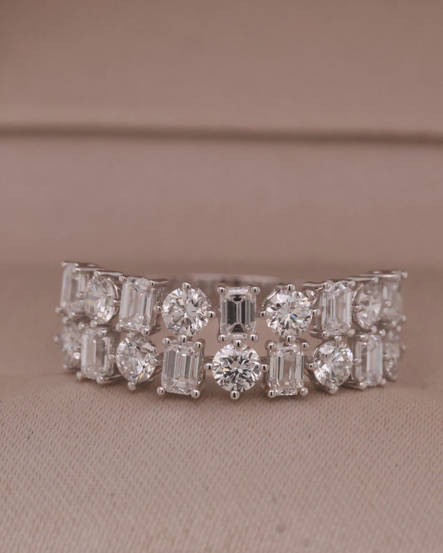 White gold 10k Double MINI Mix Shapes
