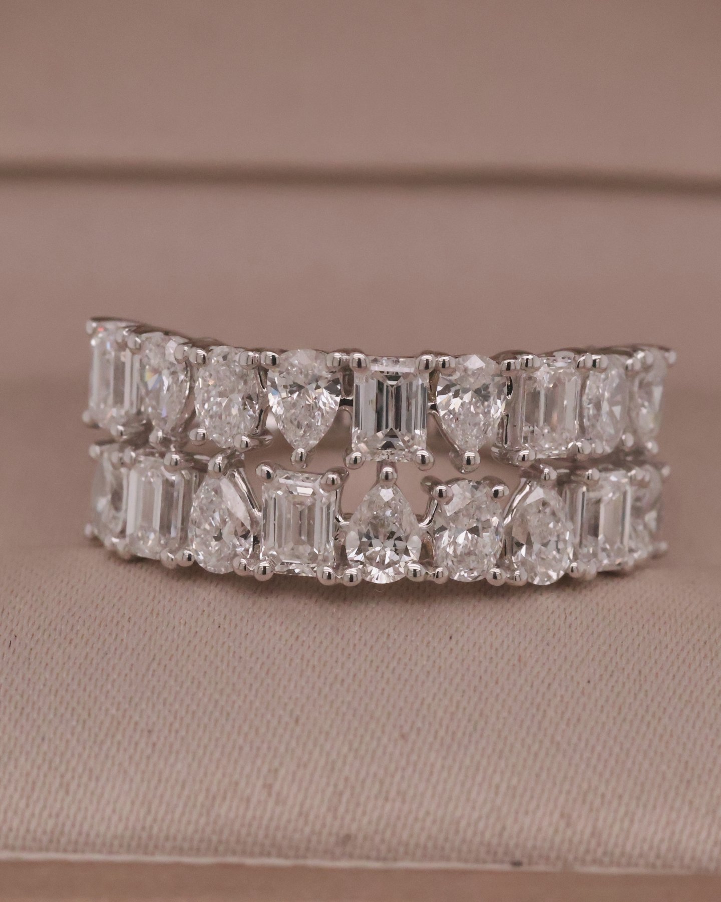 White gold 10k Large Double Mix Shapes