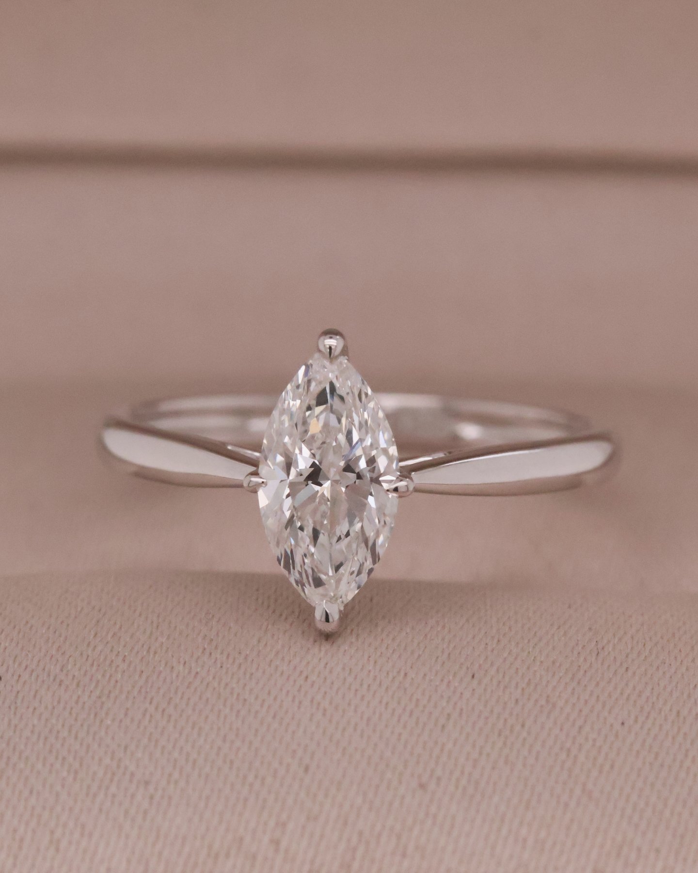 White gold 10k Marquise Solitaire